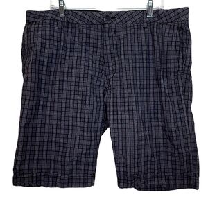 🌶️Kenneth Cole Shorts Men’s 38 Casual 100% Cotton Black Plaid Pattern